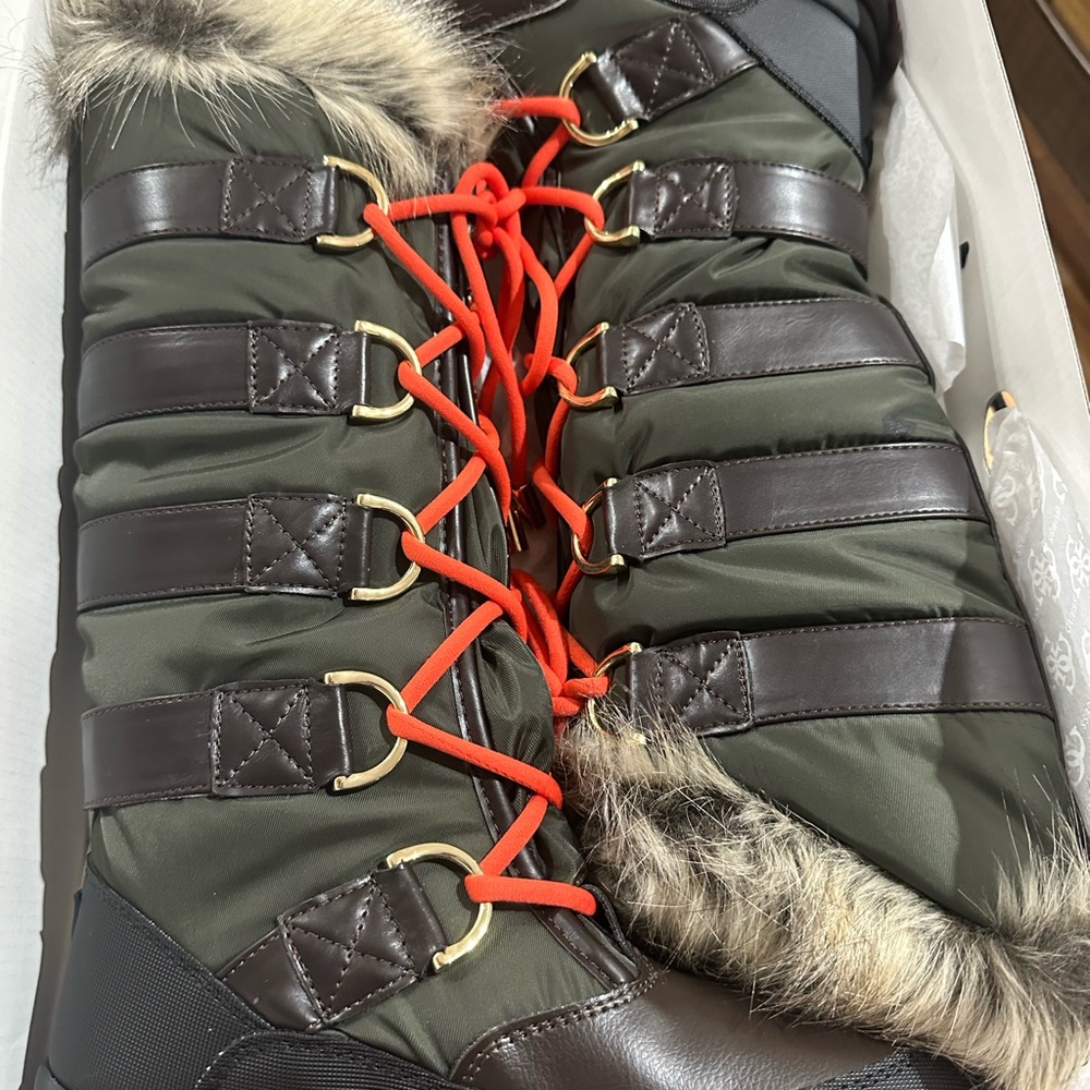 Guess Black Boots with Red Laces